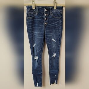 Old Navy Dark Blue Distressed Jeans